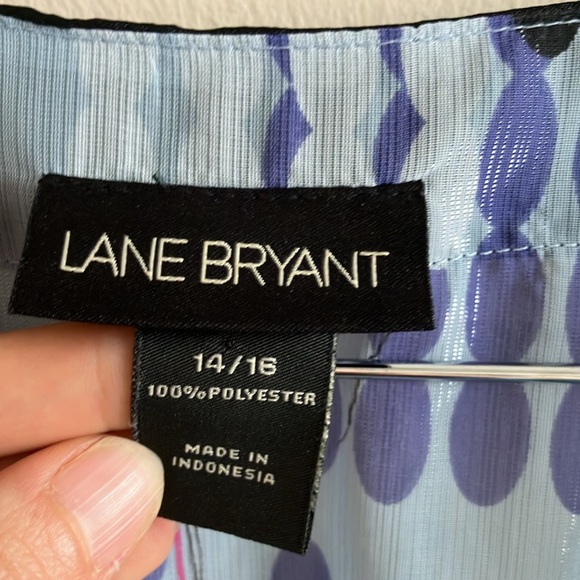 Lane Bryant chiffon multicoloured short sleeve wrap top sheer size 14/16 - Picture 5 of 7